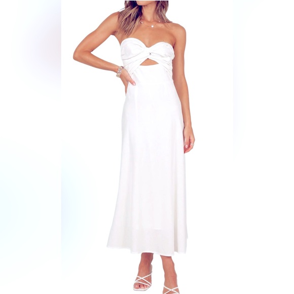 XS Strapless  Dres  Linen Dress like New ( Only worn 2 times ) - Picture 1 of 16